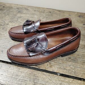 Allen Edmonds Tassel Loafers 9.5 D Brown Shoes Nashua Slip On Two Tone